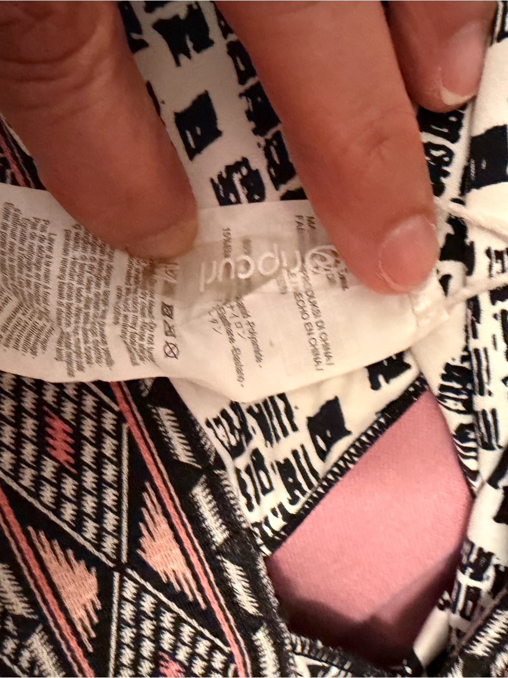 Rip Curl Black and White Patterned Bikini with Pink Accent Trim - Picture 12 of 12
